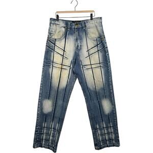 Vintage M/X Straight Leg Bleach Wash Denim Jeans 34x34